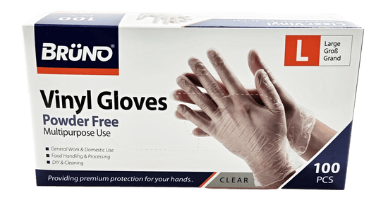Large Disposable Vinyl Examination Gloves 100 Pack