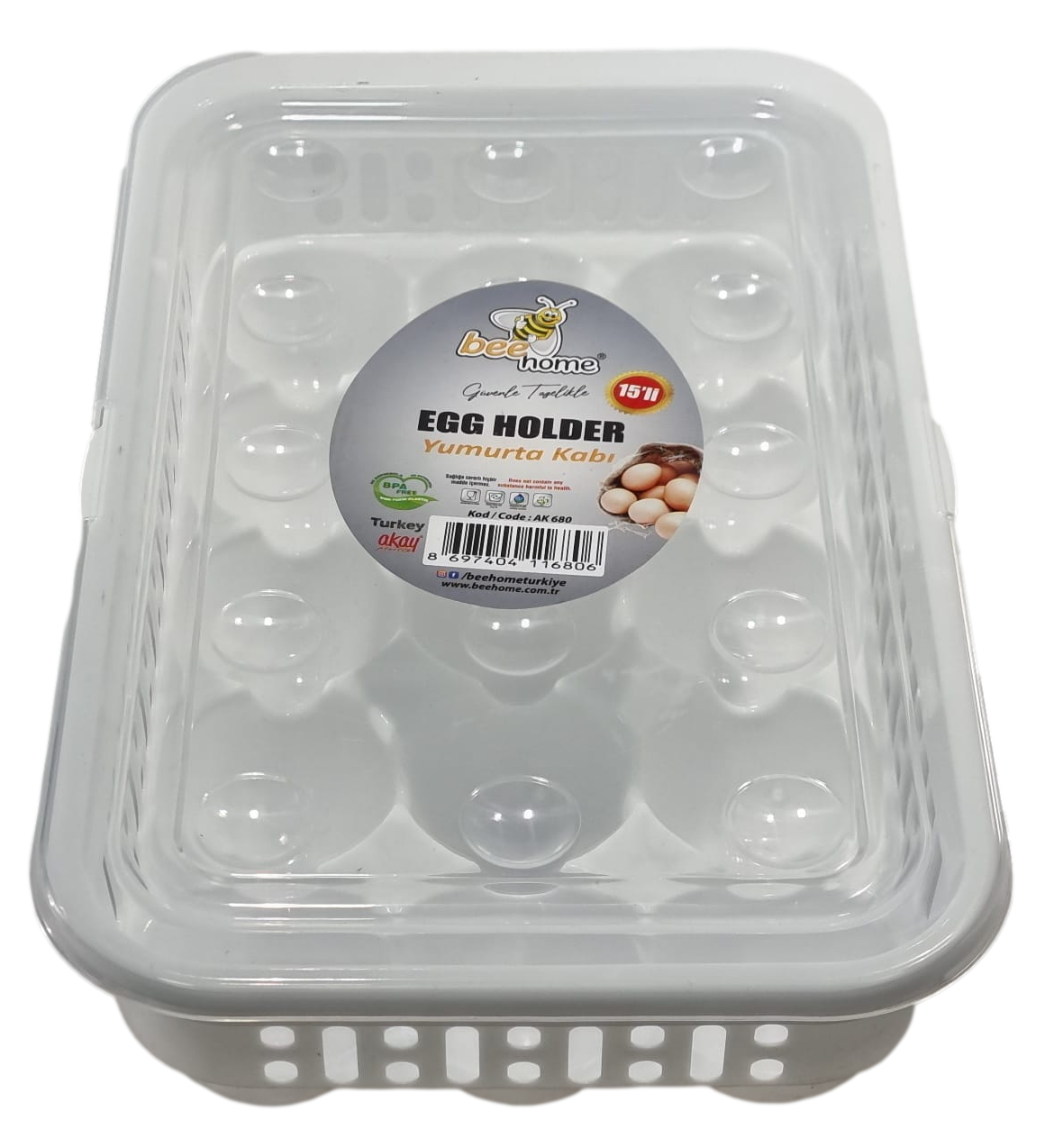 15Egg Storage Container With Secure Lid