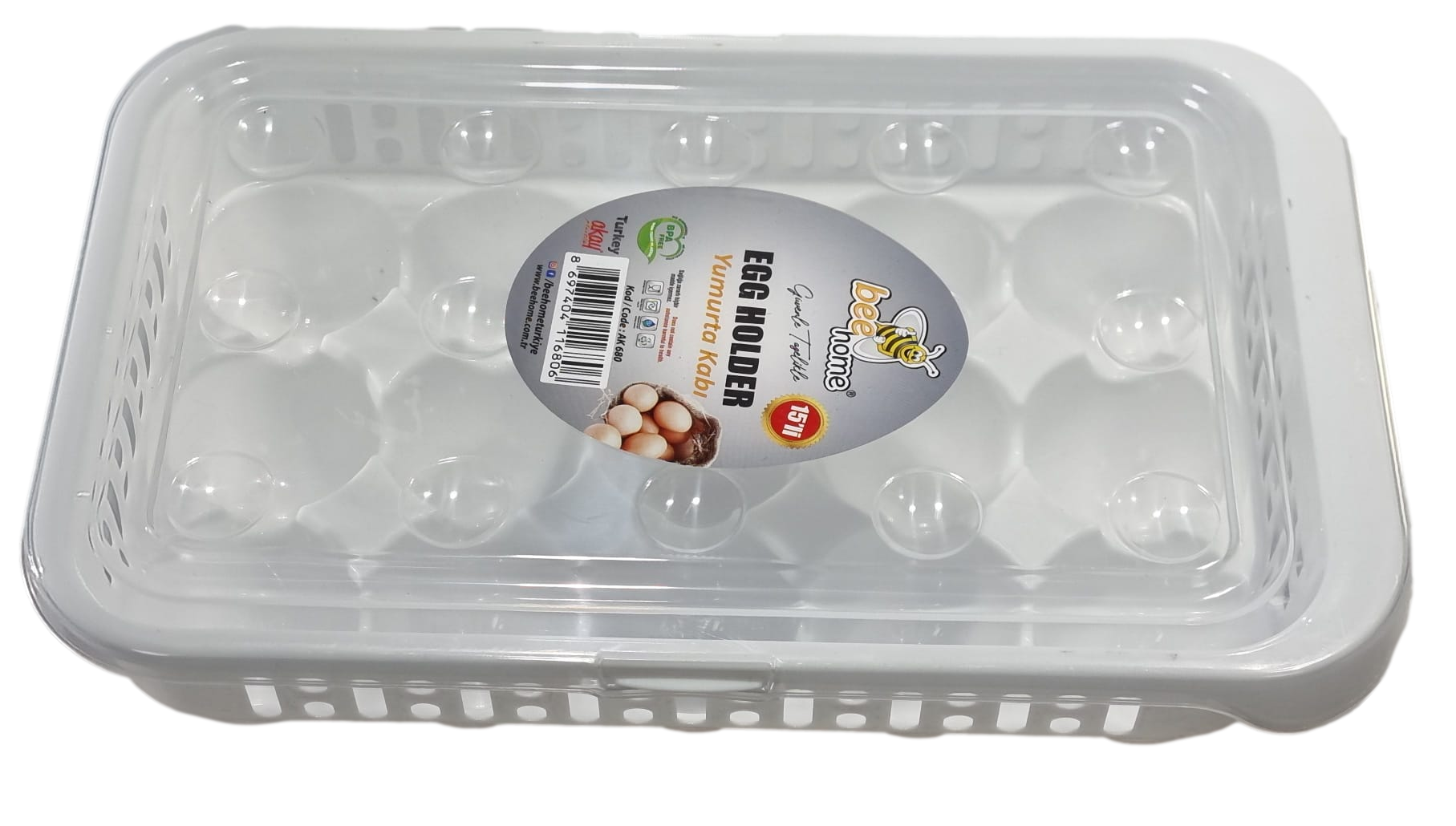 15Egg Storage Container With Secure Lid