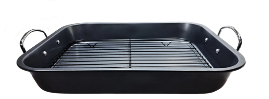 SQ Professional Non Stick Roasting Tray with Rack 35L Capacity