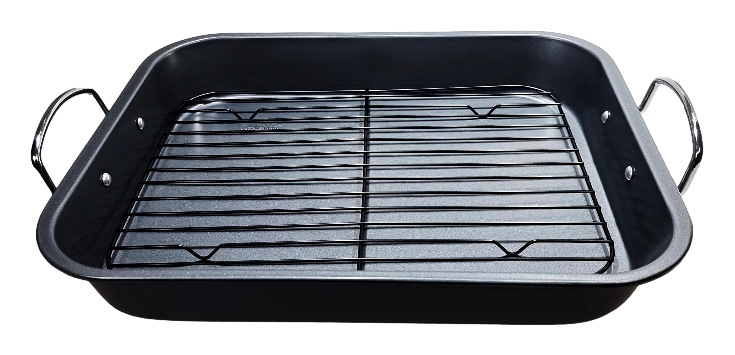 SQ Professional Non Stick Roasting Tray with Rack 35L Capacity