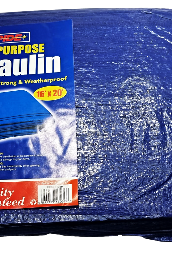 HeavyDuty Blue Waterproof Tarpaulin 16x20 ft for Outdoor Applications