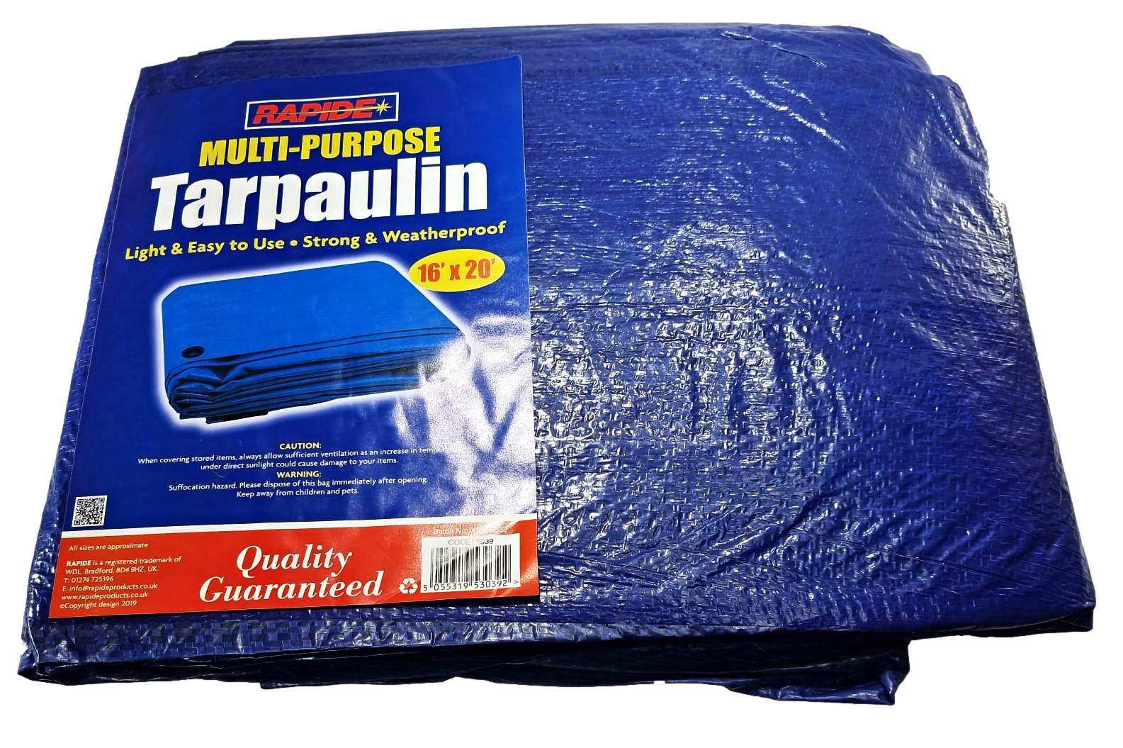 HeavyDuty Blue Waterproof Tarpaulin 16x20 ft for Outdoor Applications