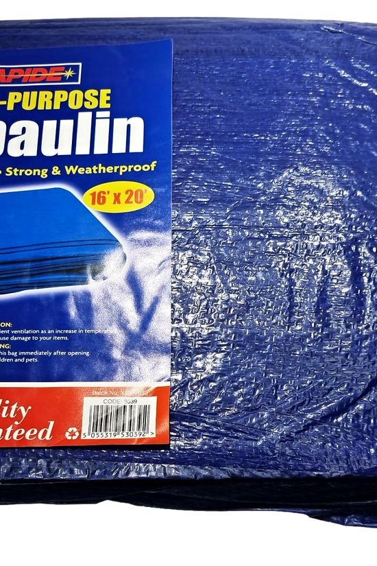 HeavyDuty Blue Waterproof Tarpaulin 16x20 ft for Outdoor Applications