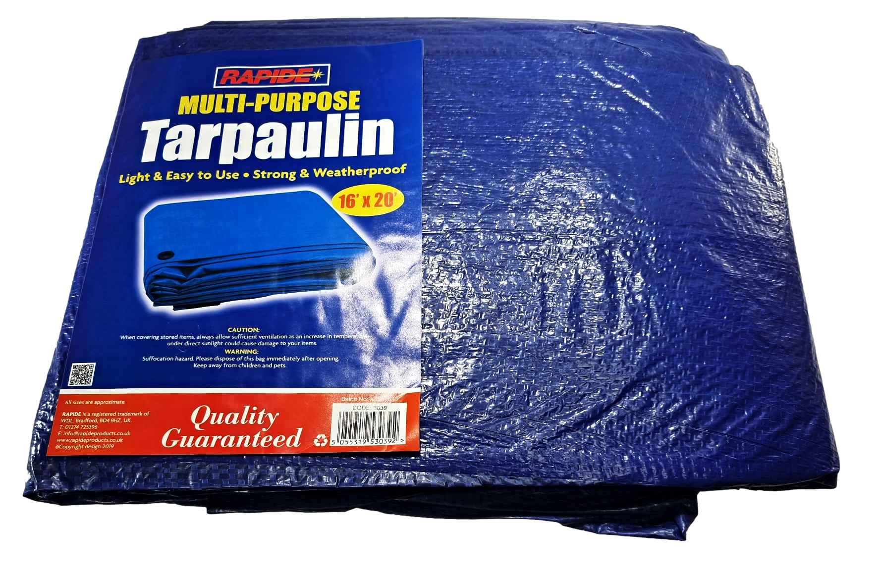 HeavyDuty Blue Waterproof Tarpaulin 16x20 ft for Outdoor Applications