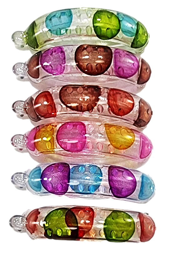 Assorted Plastic Hair Clip with Dotted Design Random Color