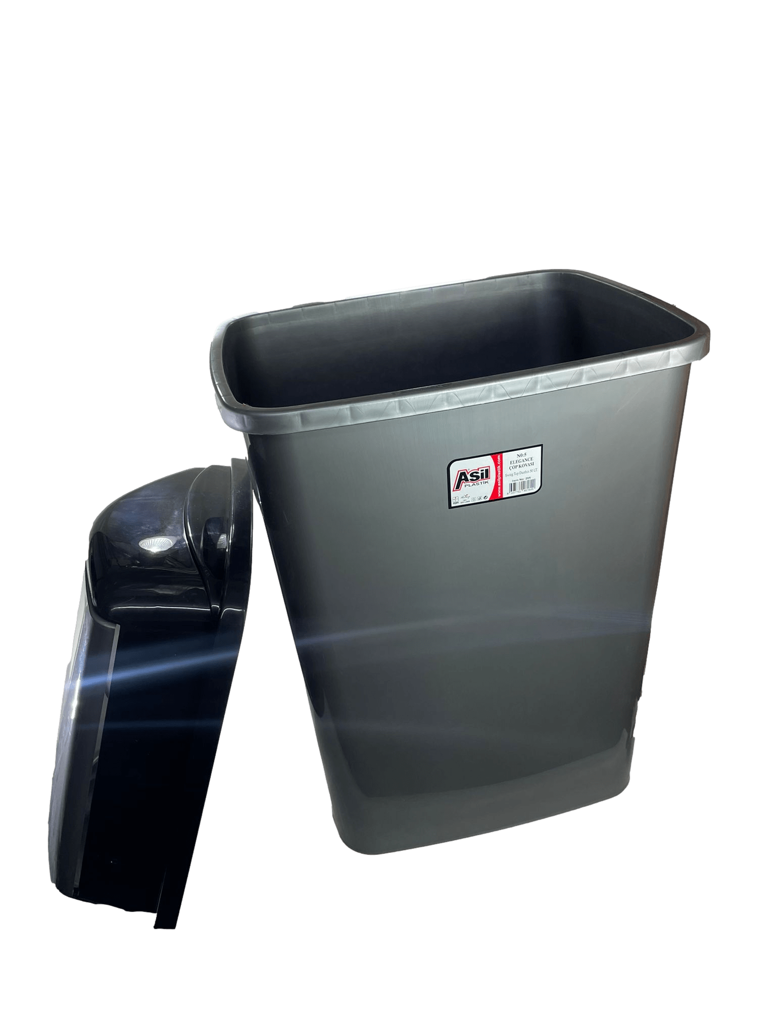 Durable 50L Plastic Swing Bin 30 x 39 x 63 cm UP122