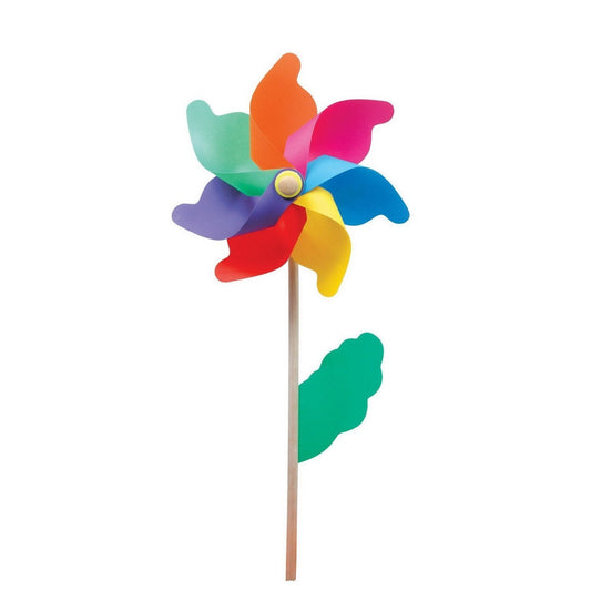 Vibrant Rainbow Windmill 45 cm for Garden Decoration