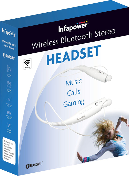 Enhance Your Connectivity with the White Bluetooth Stereo Headset