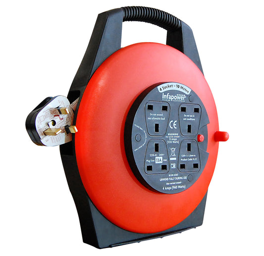 Infapower 10m Cable Extension Lead with 4 Sockets
