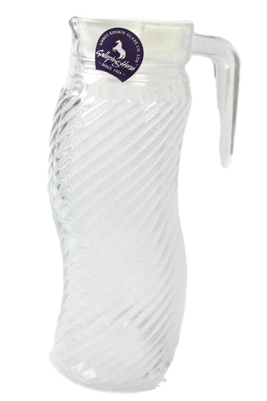Elegant S Shape Horse Glass Jug with Lid 1200ml Capacity