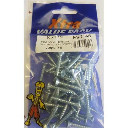10 x 1 14 Pozi Twinthread Woodscrews DIY Home Improvement