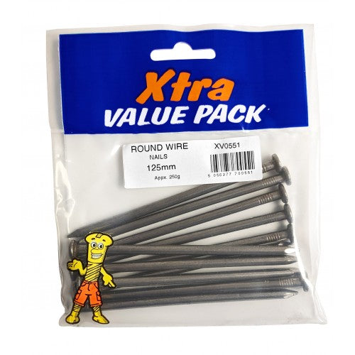 HeavyDuty Round Wire Nails 125mm 250g Pack