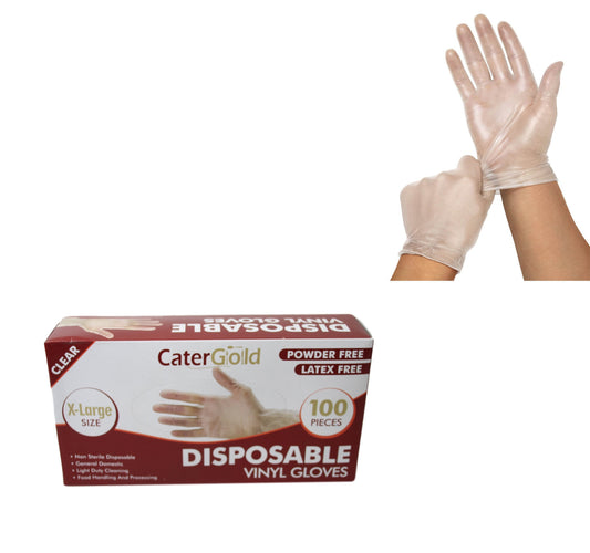 100 Clear Vinyl Examination Gloves Extra Large