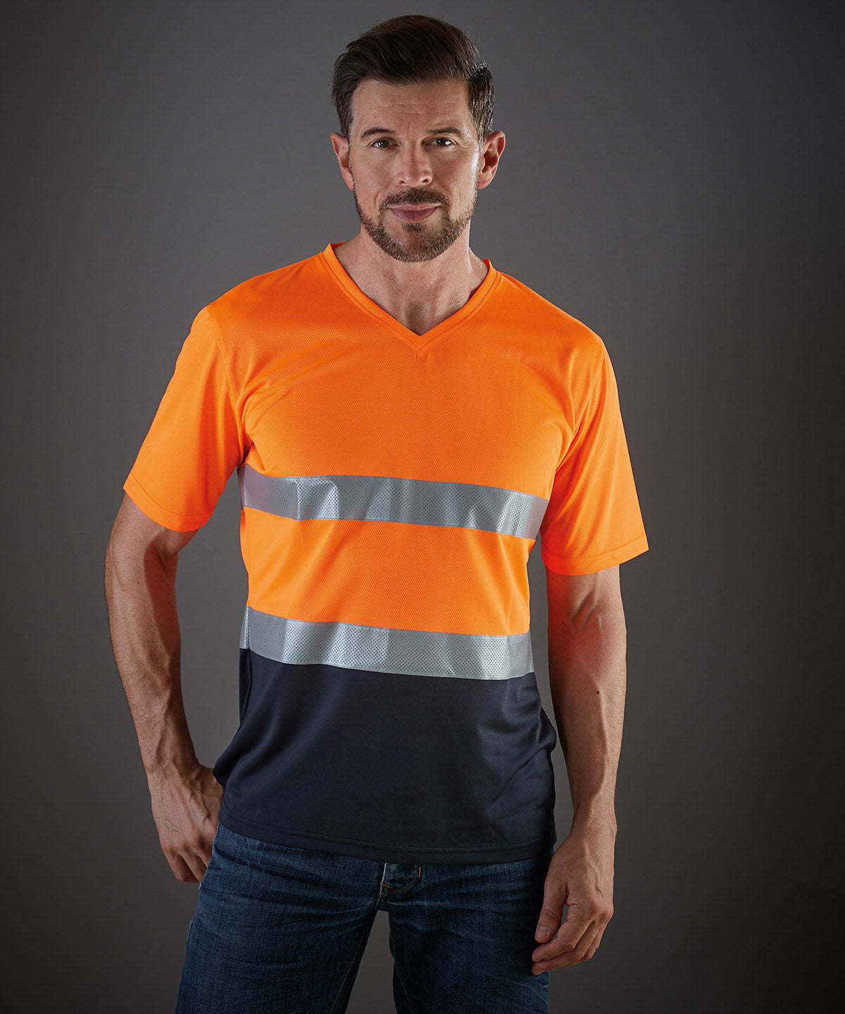 High Visibility Top Cool VNeck Mesh TShirt for Men