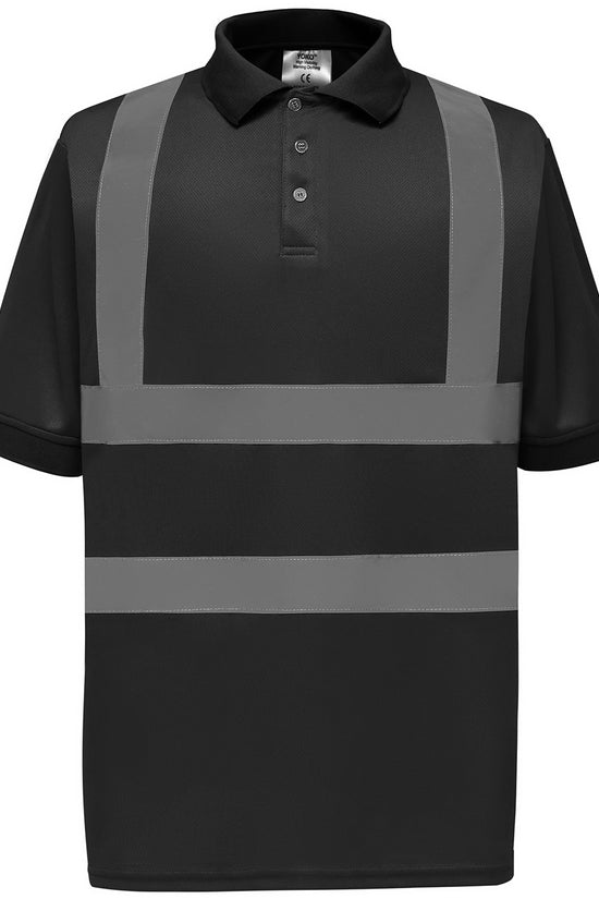 High Visibility Short Sleeve Polo Shirt with Reflective Bands