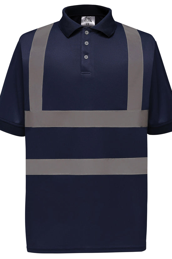 High Visibility Short Sleeve Polo Shirt with Reflective Bands