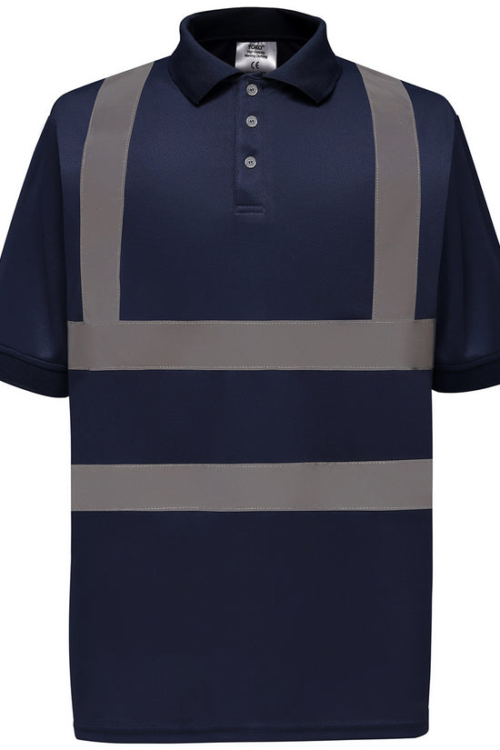 High Visibility Short Sleeve Polo Shirt with Reflective Bands