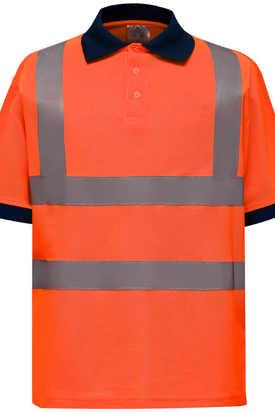 High Visibility Short Sleeve Polo Shirt with Reflective Bands