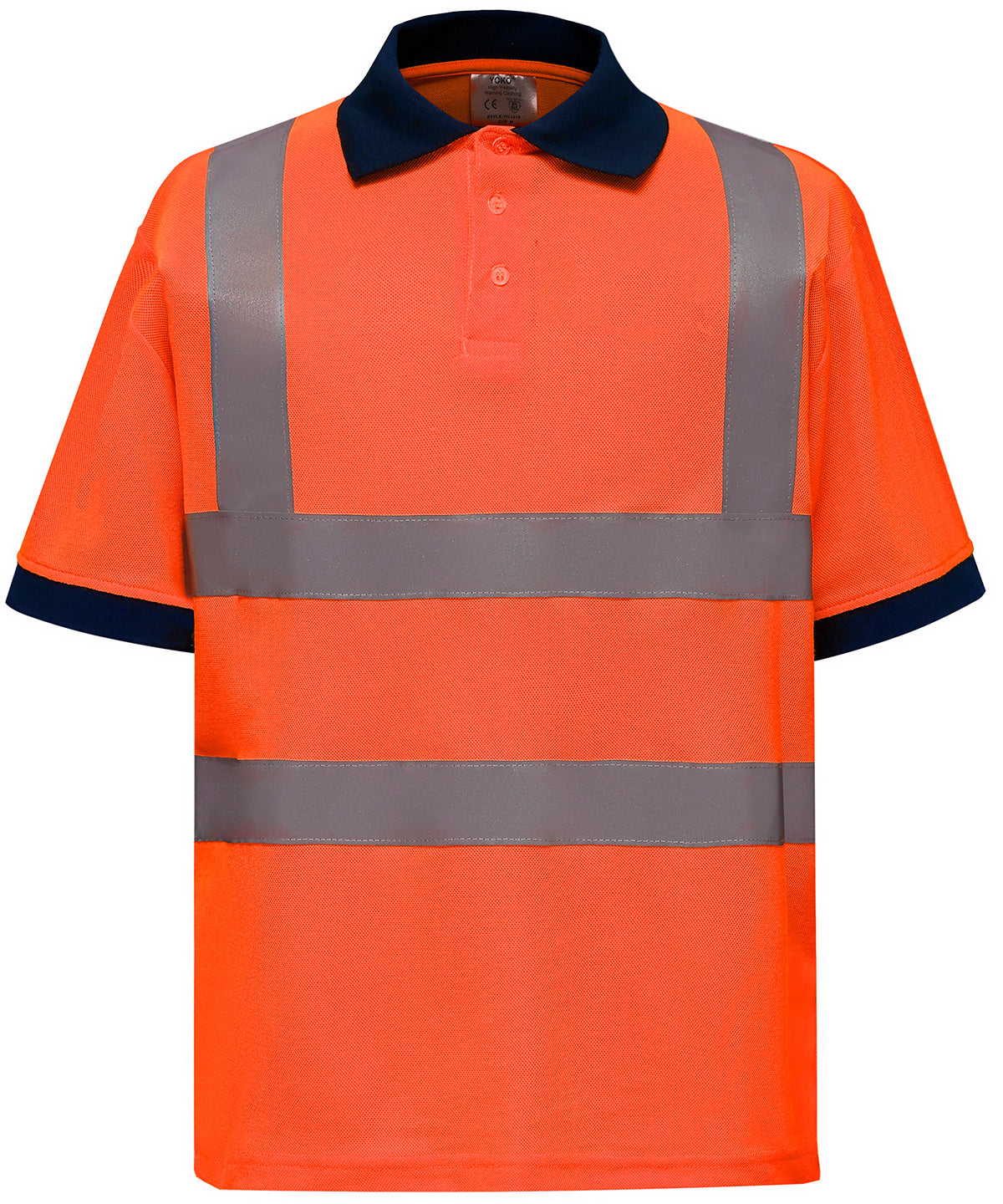 High Visibility Short Sleeve Polo Shirt with Reflective Bands