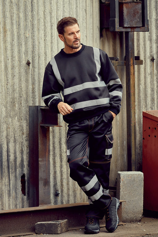 High Visibility Reflective Sweatshirt with AntiPill Fleece