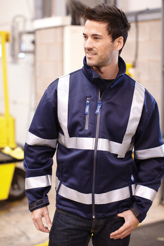Yoko HiVis Softshell Jacket for Men Safetywear Plus Sizes