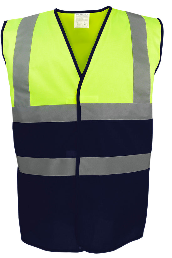 Recycled TwoTone HiVis Waistcoat HVW122 Unisex Plus Sizes