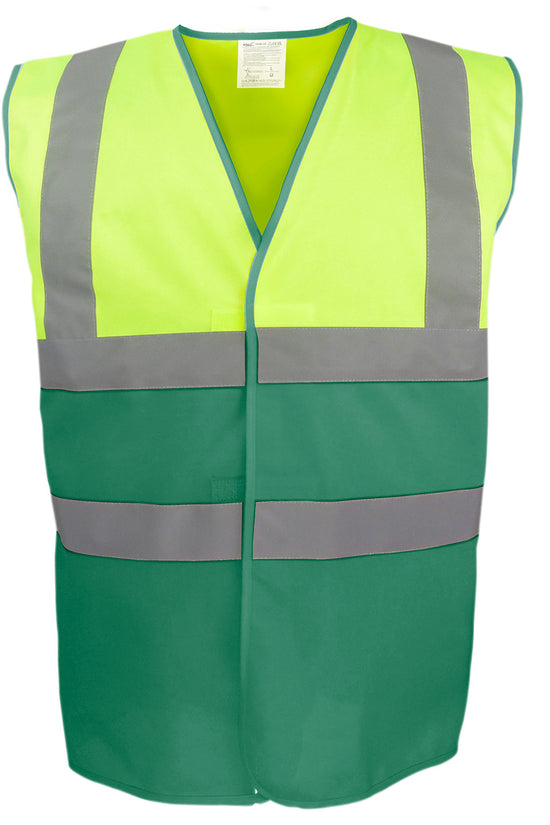Recycled TwoTone HiVis Waistcoat HVW122 Unisex Plus Sizes