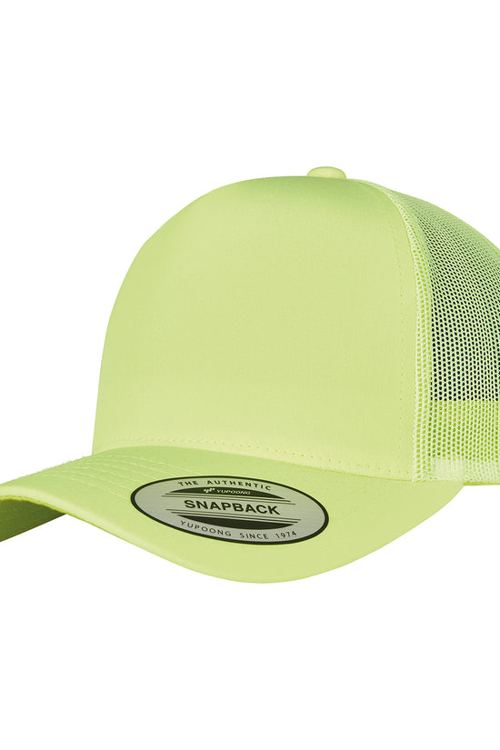 Neon Retro Trucker Cap with Snapback Closure Unisex Adult Headwear