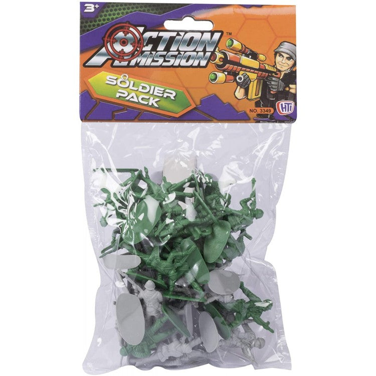 Assorted Toy Soldiers Pack for Kids GreenGrey Mix