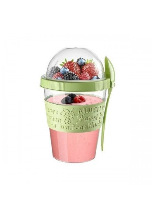 TTZ Plastic Take And Go Yoghurt Muesli Granola Cup 600ml Assorted Colors