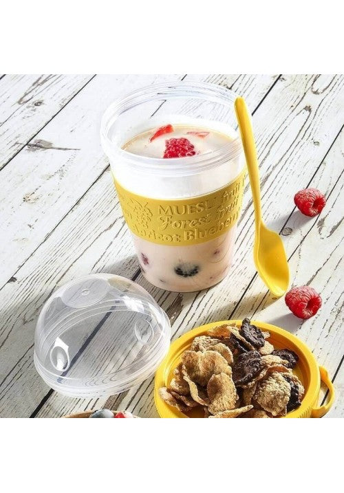 TTZ Plastic Take And Go Yoghurt Muesli Granola Cup 600ml Assorted Colors