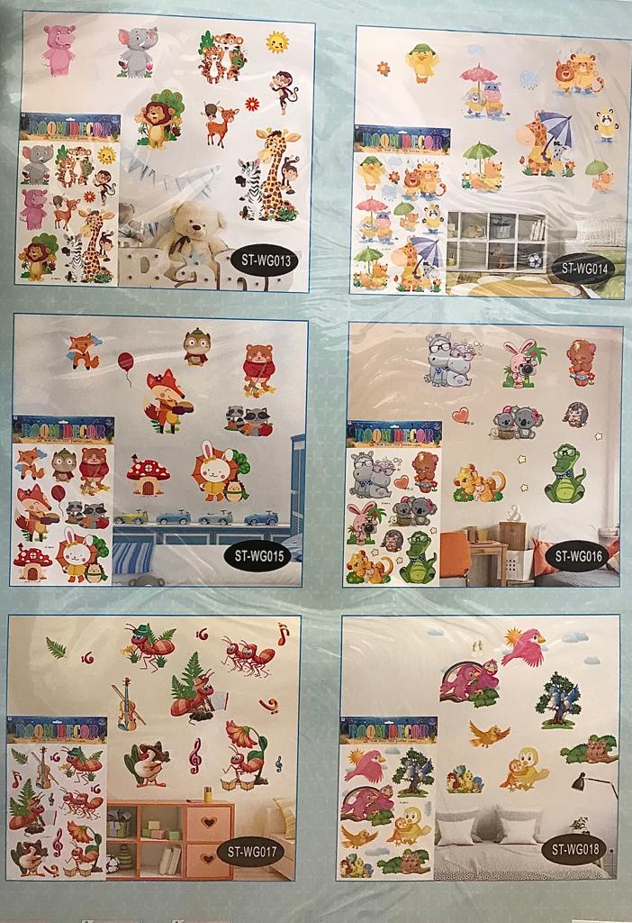 Animal Designs 3D Effect Wall Stickers Room Decor 60 x 35 cm