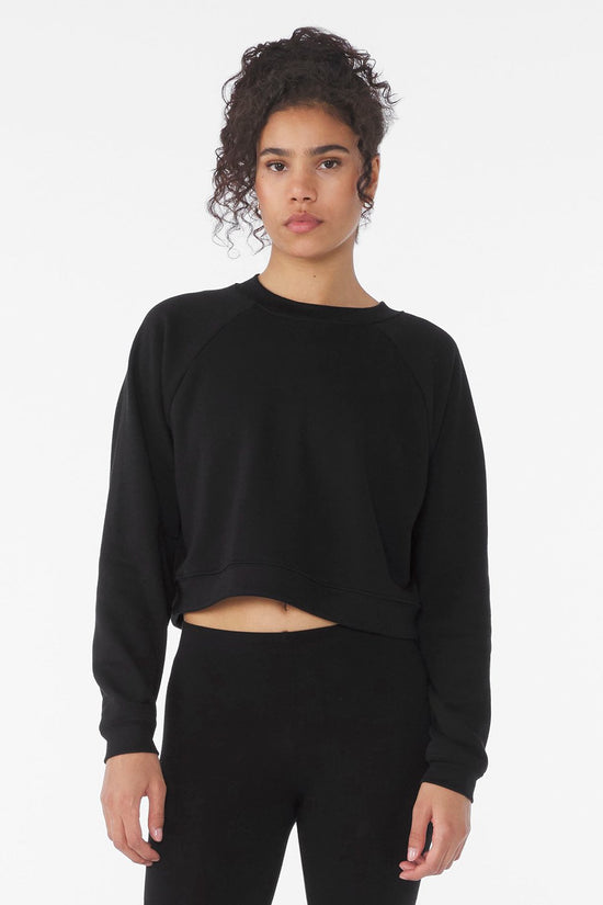Bella Canvas Womens Raglan Pullover Fleece Sweatshirt Soft Stylish