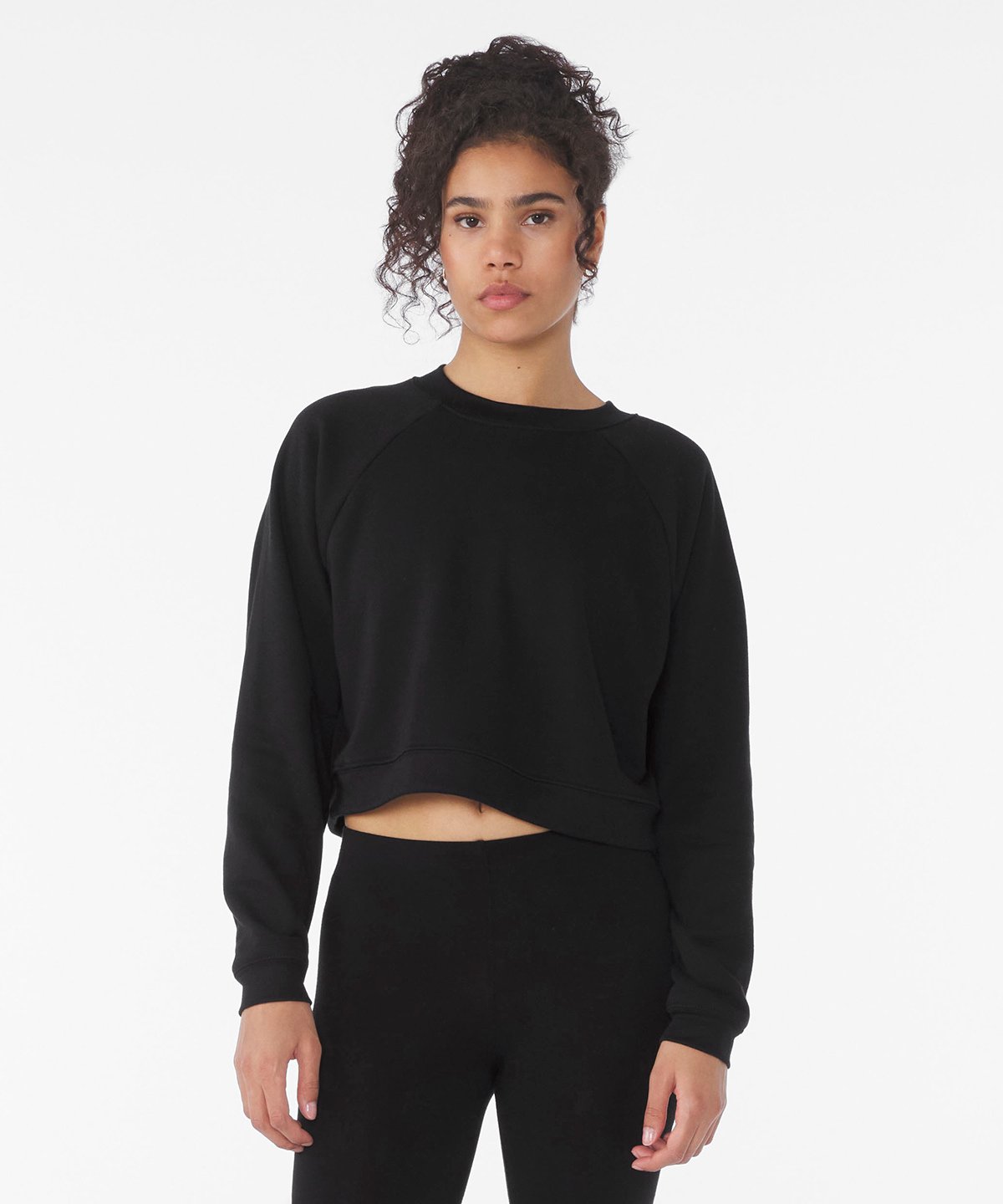 Bella Canvas Womens Raglan Pullover Fleece Sweatshirt Soft Stylish