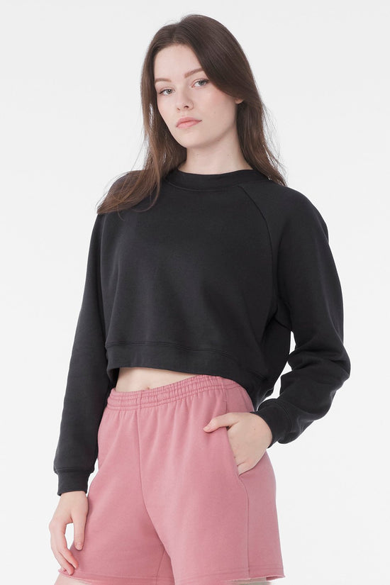 Bella Canvas Womens Raglan Pullover Fleece Sweatshirt Soft Stylish