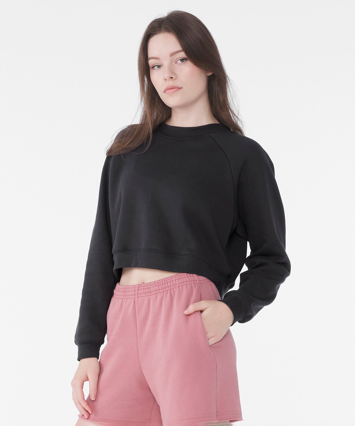Bella Canvas Womens Raglan Pullover Fleece Sweatshirt Soft Stylish