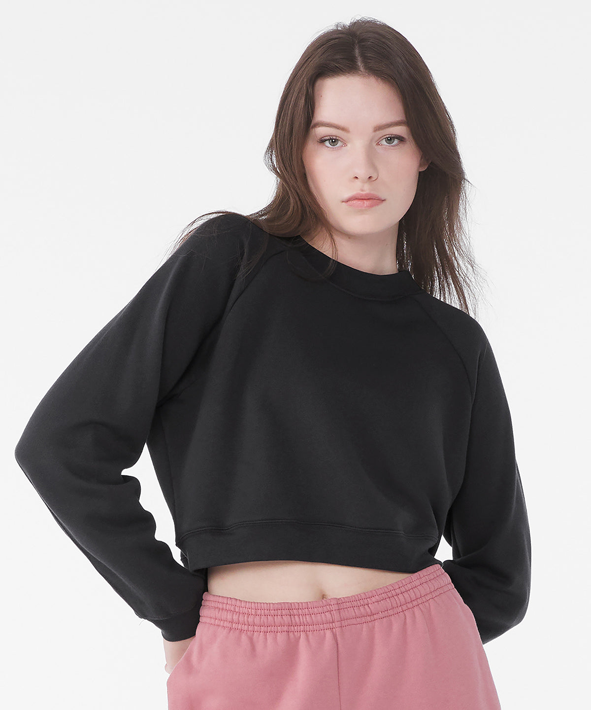 Bella Canvas Womens Raglan Pullover Fleece Sweatshirt Soft Stylish