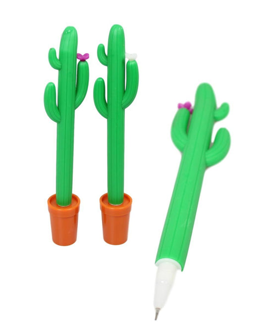 Fun Cactus Pens for Kids Pack of 2 Writing Stationery Set