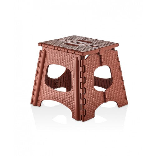 Compact Plastic Folding Stool in Assorted Colors 28x28cm