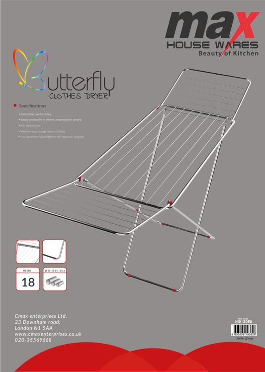 Household Butterfly Max Clothes Dryer Airer 18m Drying Space