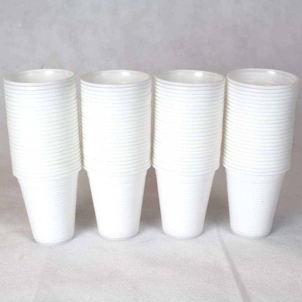 Disposable White Soft Drink Party Cups Pack of 100