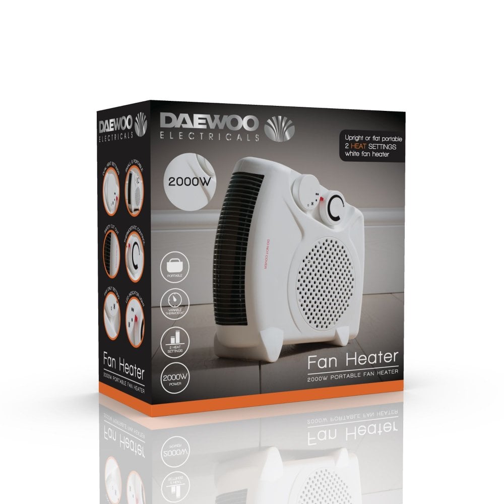 Daewoo 2000W Flat Fan Heater Powerful Heating Solution