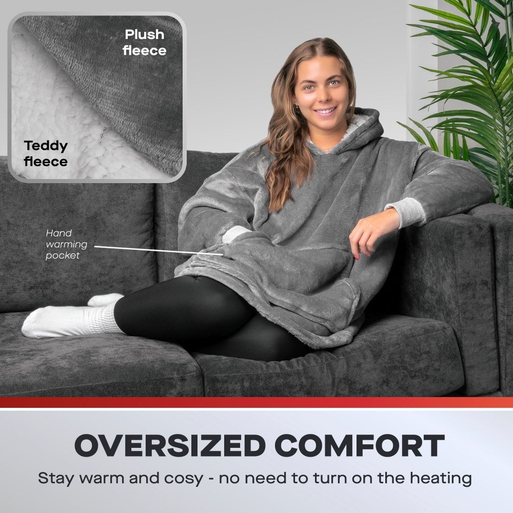 Daewoo Heated Hoodie Blanket with 3 Heat Settings