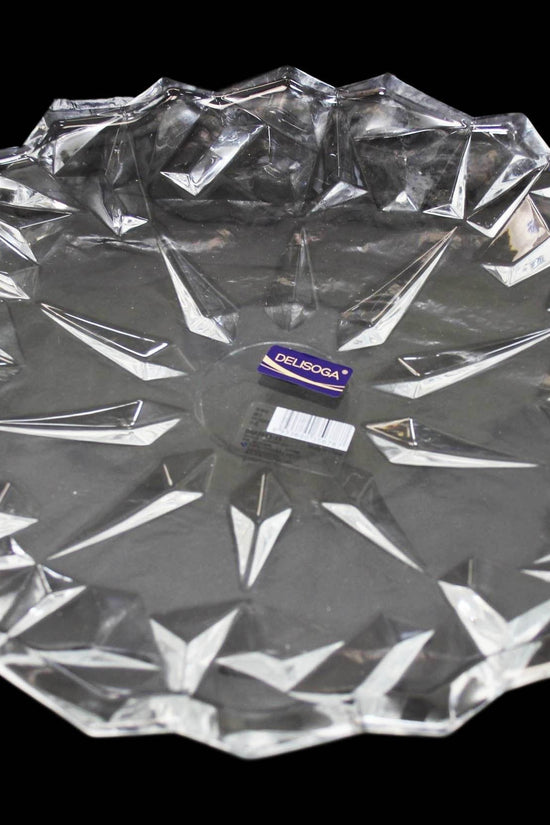 Elegant Crystal Cut Glass Serving Tray Perfect for Parties Weddings and Gifts