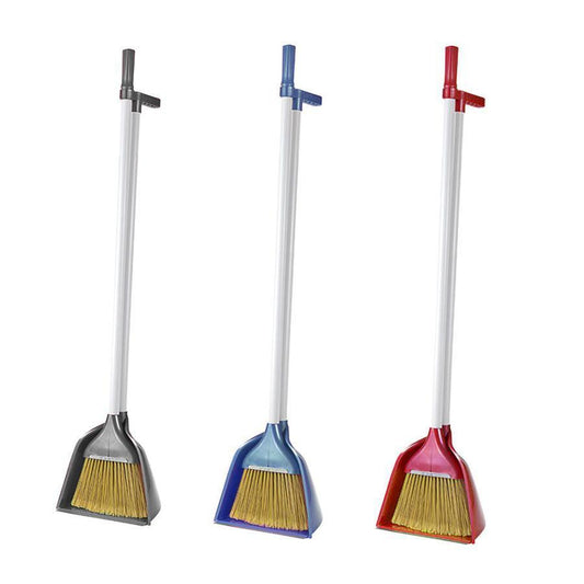 Efficient Plastic Long Handle Dustpan and Brush Set for Household Cleaning