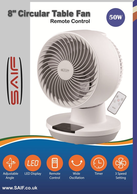 Compact Remote Control Circular Table Fan 50W CF2982F8