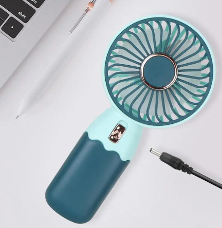 Portable Mini Hand Fan with Stand USB Rechargeable Assorted Designs
