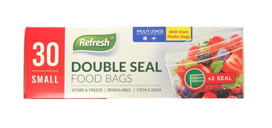 Small Double Seal Press Food Storage Bags Pack of 30