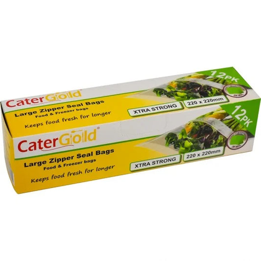 CaterGold Freezer Zipper Seal Bags 220x220mm Pack of 12